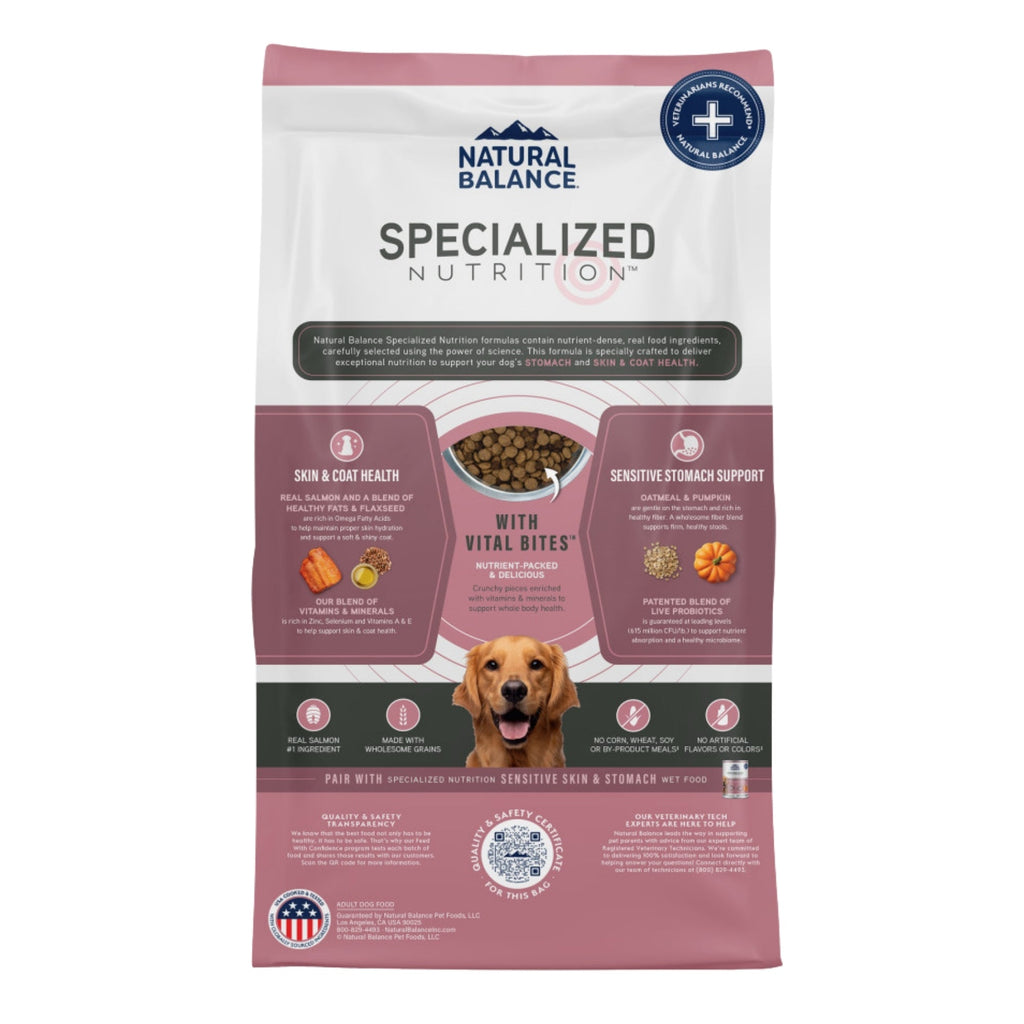 Natural Balance Pet Foods Specialized Sensitive Skin Stomach Dry Dog Food Salmon Oatmeal, 1ea/3.5 lb