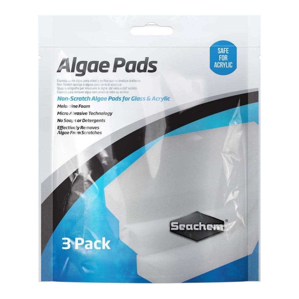 Seachem Laboratories Algae Pad for Glass & Acrylic Aquariums White, 1ea/25 mm, 3 pk