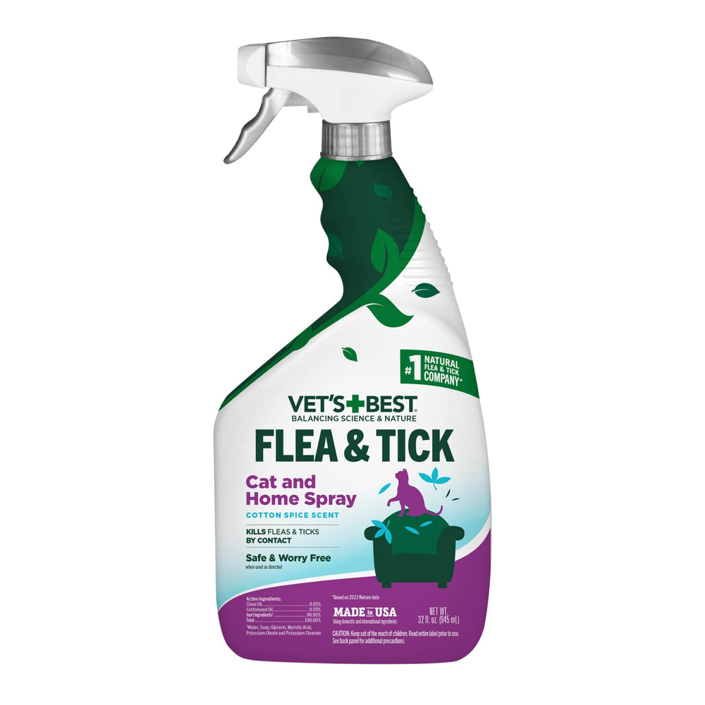 Vet's Best Flea & Tick Cat and Home Spray Cotton Spice Scent, 1ea/32oz.