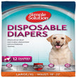 Simple Solution Disposable Diapers White 1ea/LG, 12 pk for your Pet Dog with Pet Store X.