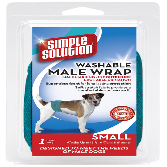 Simple Solution Washable Male Wrap Blue 1ea/SM for your Pet Dog with Pet Store X.