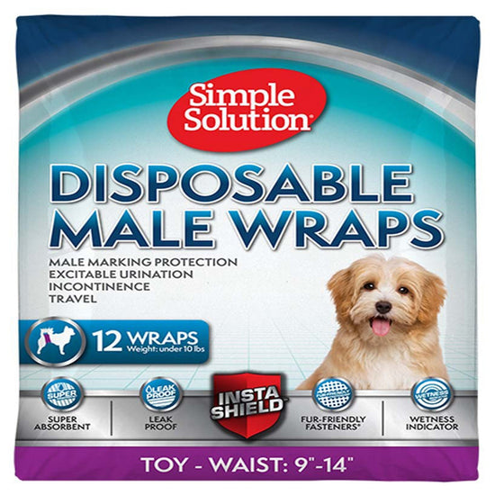 Simple Solution Disposable Male Wraps White 1ea/XS, 12 pk for your Pet Dog with Pet Store X.