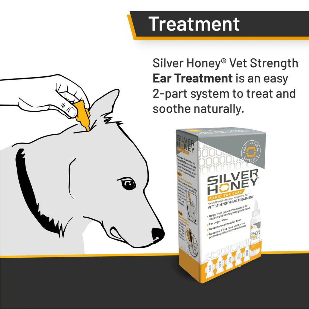 Silver Honey Rapid Ear Care Vet Ear Treatment Kit 10 Day Treatment