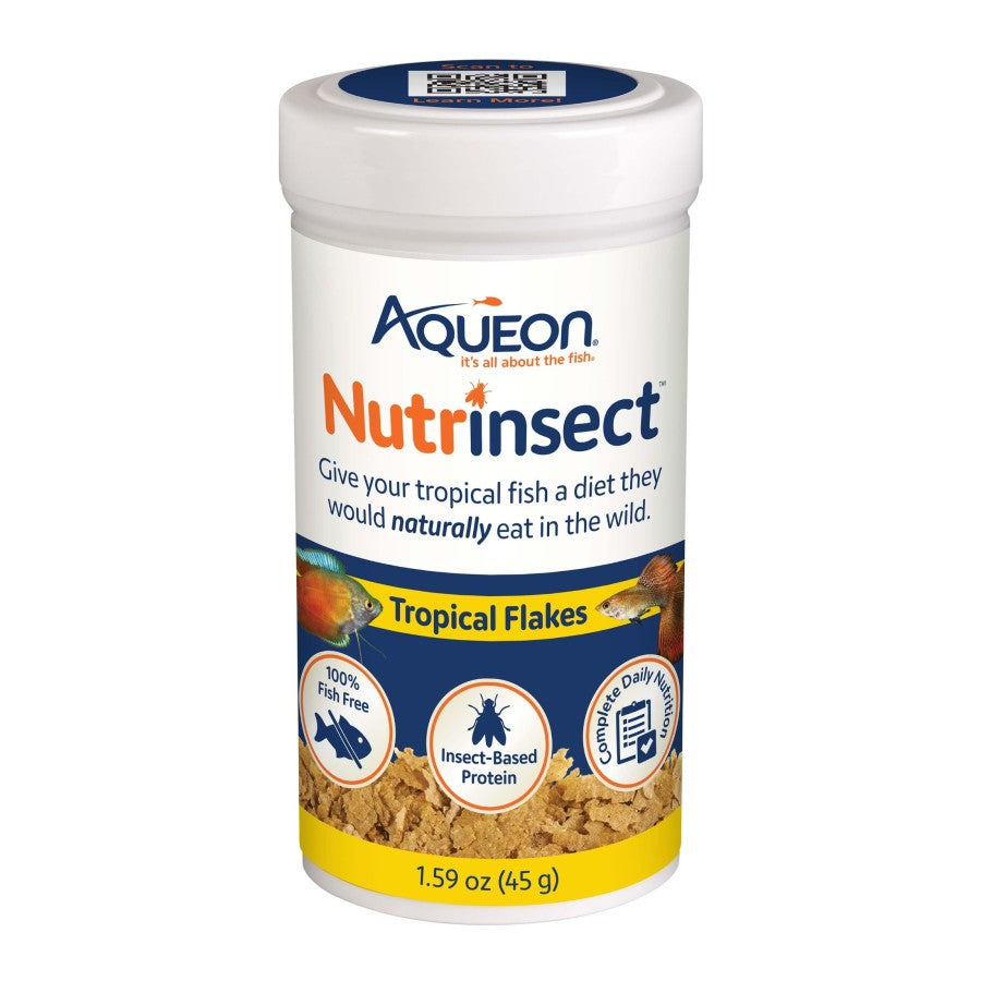 Aqueon Nutrinsect Fish-Free Fish Food Tropical Flakes 1ea/1.59 oz for your Pet Fish.