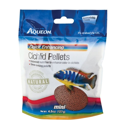 Aqueon Cichlid Food Color Enhancing 1ea/4.5 oz Color