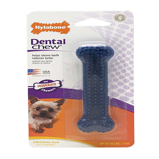 Nylabone Moderate Chew Textured Dog Dental Chew Toy Chicken 1ea/XS/Petite - Up To 15 lb for your Pet Dog with Pet Store X.