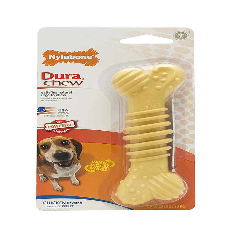 Nylabone Power Chew Textured Dog Bone Chew Toy Flavor Medley 1ea/Medium/Wolf - Up To 35 lb for your Pet Dog with Pet Store X.