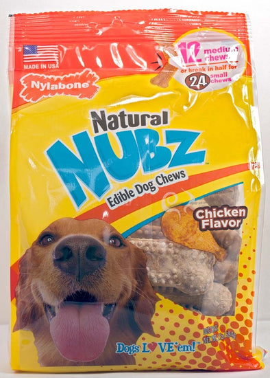 Nylabone Natural Nubz Chicken Dog Treats Chicken, Large  30 Lbs 12 ct for your Pet Dog with Pet Store X.