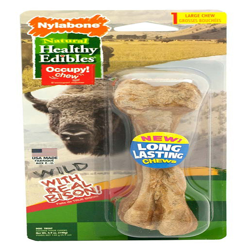 Nylabone Healthy Edibles WILD Natural Long Lasting Bison Dog Chew Treats Bison, Large/Giant  Up To 50 Lbs. 1 ct