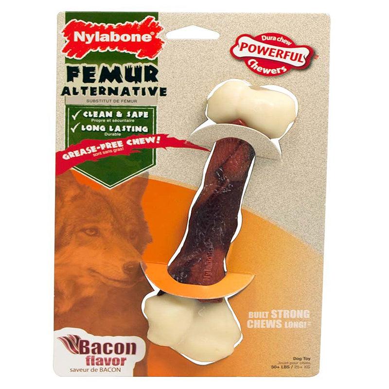 Nylabone Power Chew Femur Dog Bone Alternative Bacon 1ea/Large/Giant - Up To 50 lb