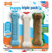 Nylabone Puppy Chew Variety Toy  Treat Triple Pack 3 count, SMall/Regular  Up To 25 Ibs for your Pet Dog with Pet Store X.