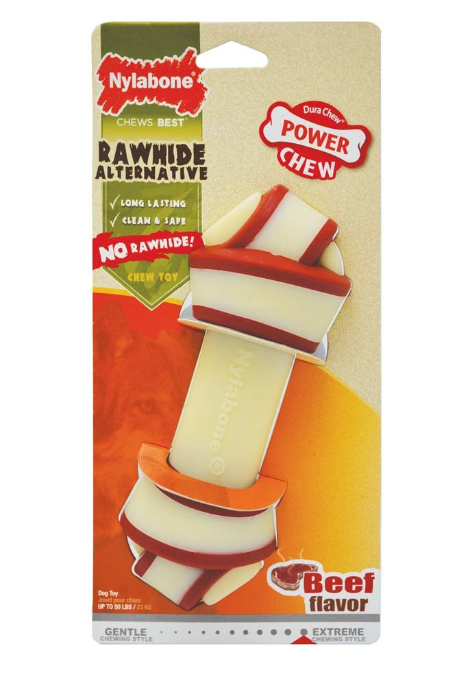 Nylabone Power Chew Rawhide Knot Chew Bone Beef 1ea/Large/Giant - Up To 50 lb