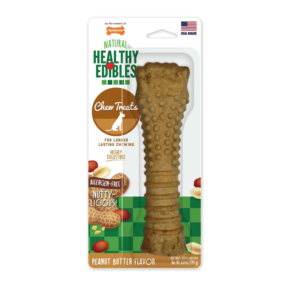 Nylabone Healthy Edibles AllNatural Long Lasting Peanut Butter Dog Chew Treats 1 Count, Peanut Butter, XL/Souper  50 Lbs. 1 ct