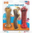 Nylabone Puppy Chew Stages Triple Pack Chewy Toys Puppy Stages Triple Pack Chicken, Bacon, & Beef Jerky 1ea/Medium/Wolf - Up To 35 lb