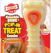 Nylabone Puppy Power Chew Knuckle Bone & Pop-In Puppy Treat Toy Combo Chicken 1ea/Medium/Wolf - Up To 35 lb