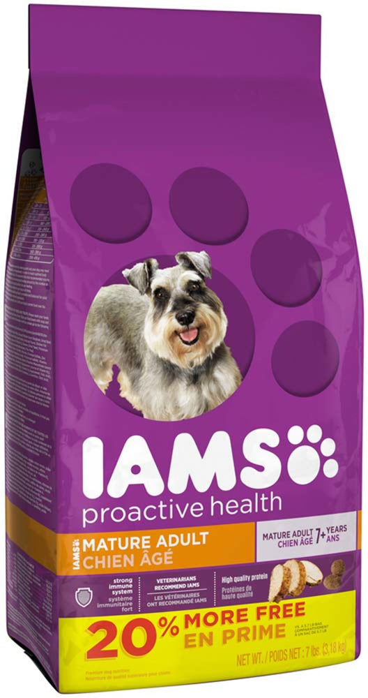 IAMS Mature Adult Senior Dry Dog Food Real Chicken 1ea/7 lb