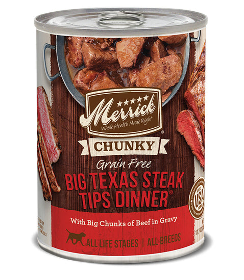 Merrick Dog Chunky Big Texas Steak 127oz (Case of 12) for your Pet Dog with Pet Store X!