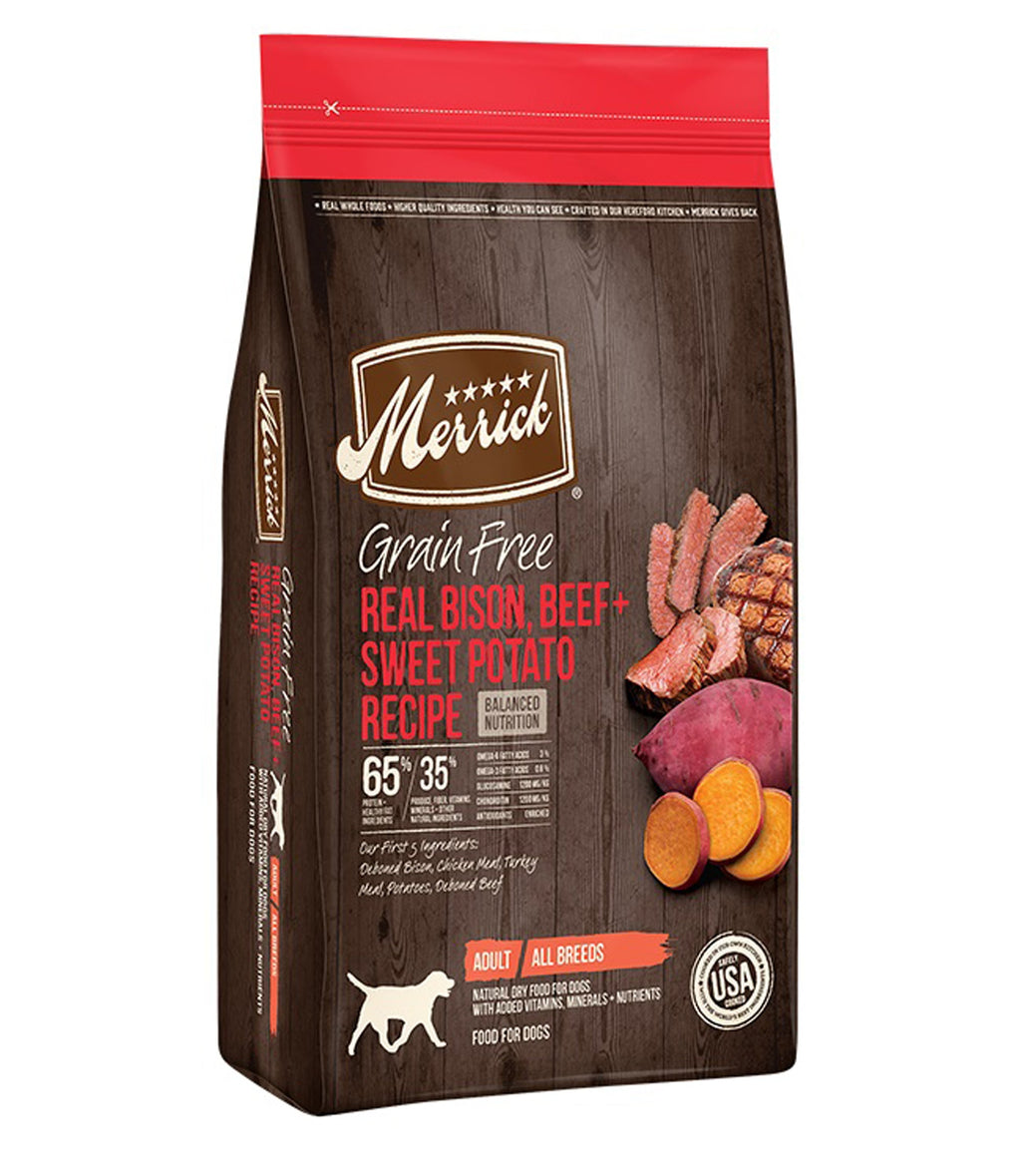 Merrick Dog Grain Free Bison Beef And Sweet Potato 4Lb