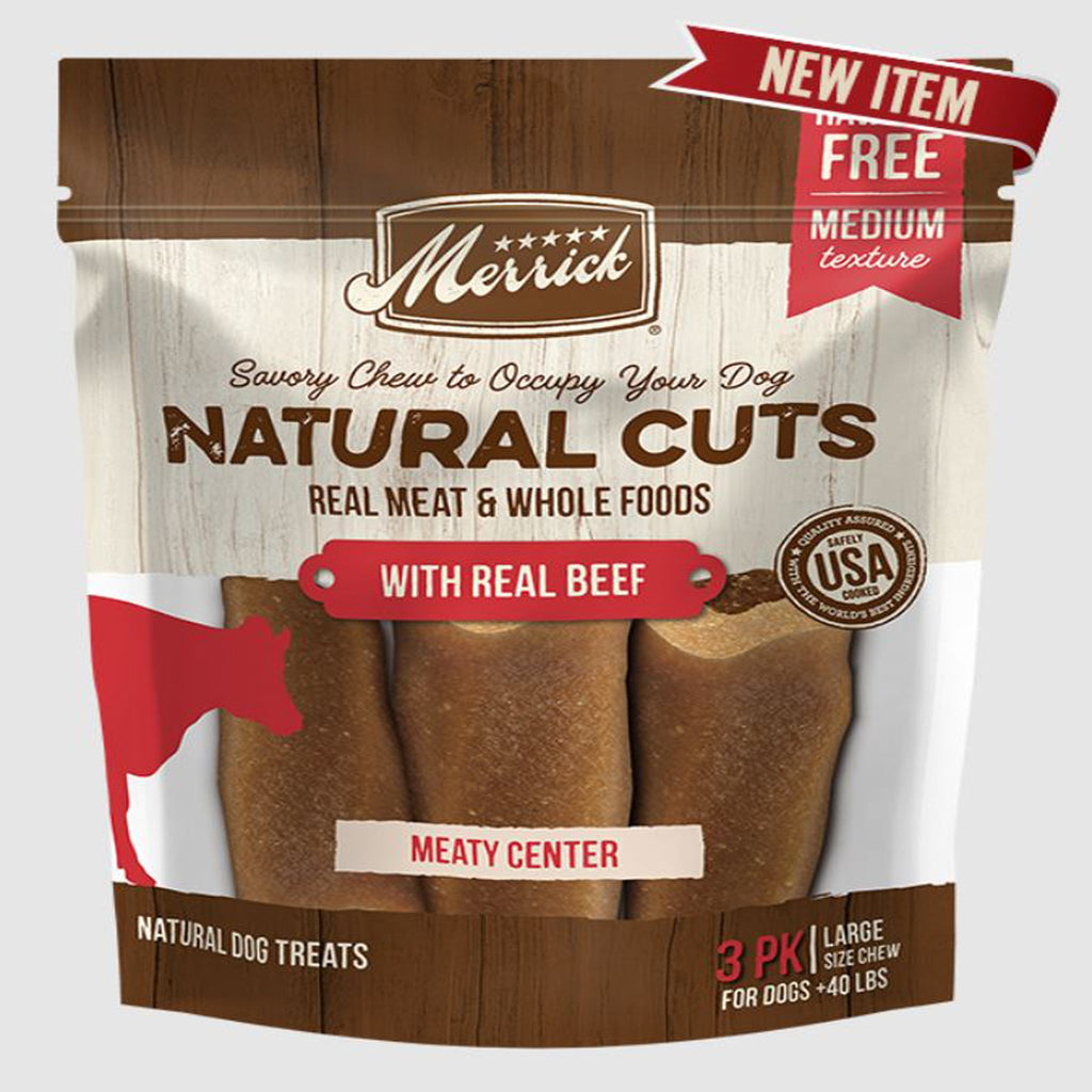 Merrick Dog Natural Cut Beef Large Chew 3 Count