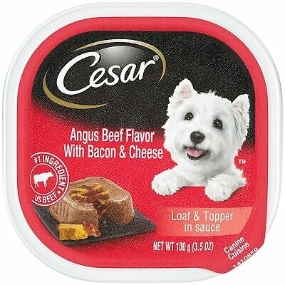 Cesar Loaf & Topper in Sauce Adult Wet Dog Food Angus Beef w/Bacon & Cheese 35oz (Case of 24) for your Pet Dog with Pet Store X!