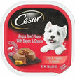 Cesar Loaf & Topper in Sauce Adult Wet Dog Food Angus Beef w/Bacon & Cheese 3.5oz. (Case of 24)