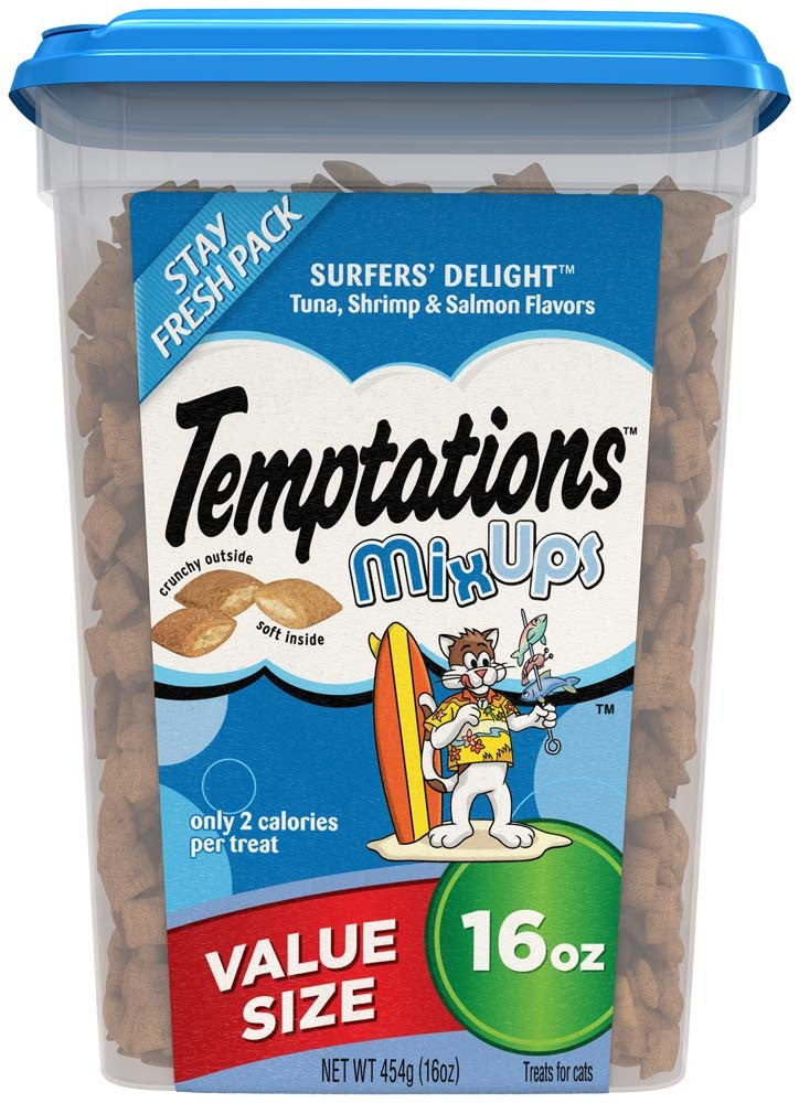 Temptations MixUps Crunchy & Soft Adult Cat Treats Surfer's Delight 1ea/16oz for your Pet Cat with Pet Store X!