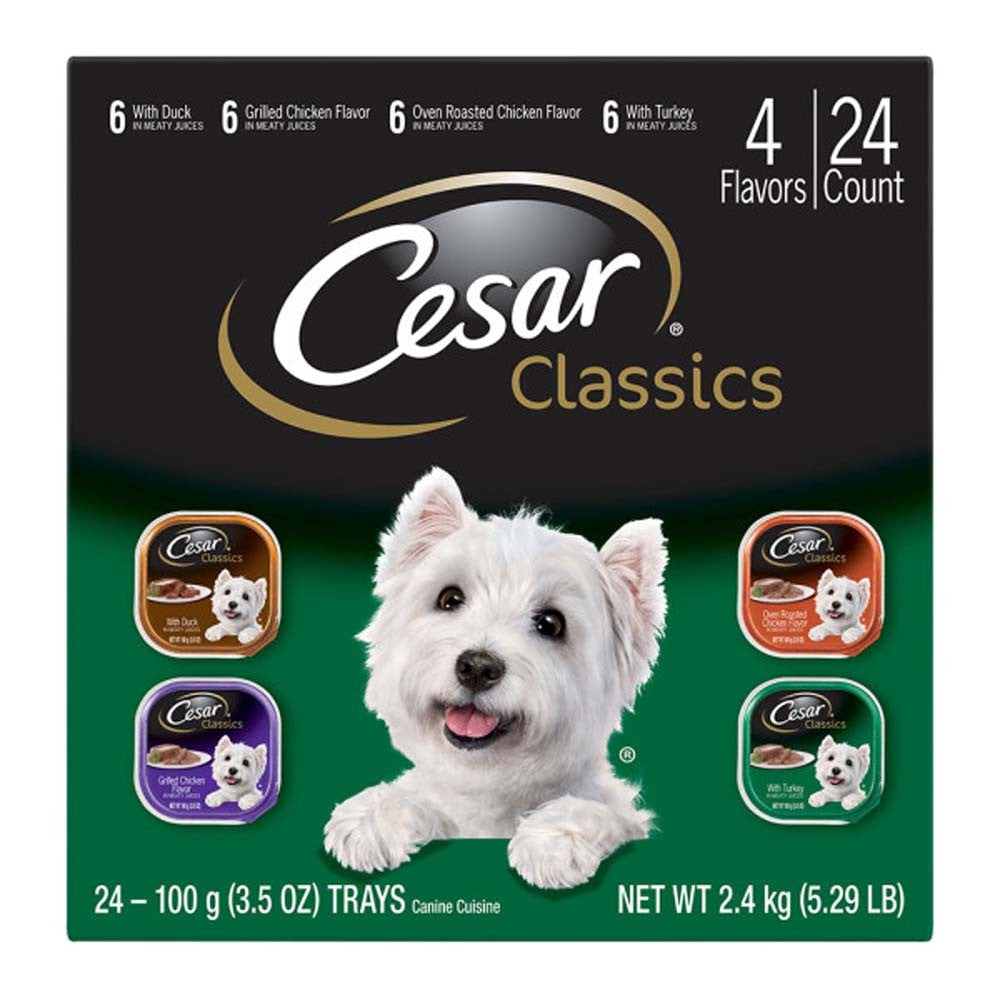 Cesar Classic Loaf in Sauce Adult Wet Dog Food Variety Pack (Duck, Chicken, Turkey) 8466oz (Case of 24) for your Pet Dog with Pet Store X!