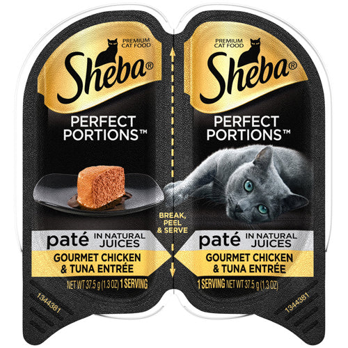 Sheba Perfect Portions Pate Wet Cat Food Gourmet Chicken & Tuna 24ea/26 oz for your Pet Cat with Pet Store X!