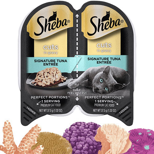 Sheba Perfect Portions Cuts in Gravy Wet Cat Food Signature Tuna 24ea/2.6 oz, 24 pk