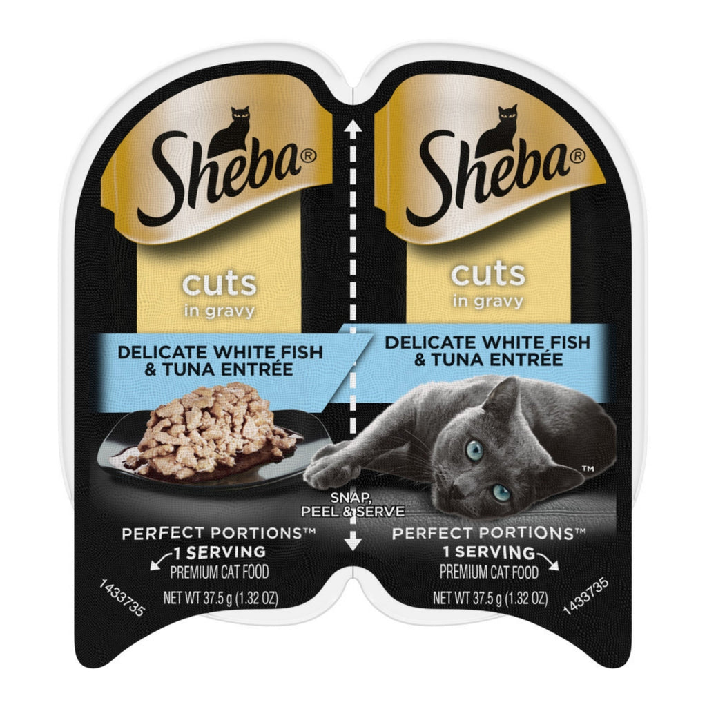 Sheba Perfect Portions Cuts in Gravy Wet Cat Food Delicate Whitefish & Tuna 24ea/2.6 oz