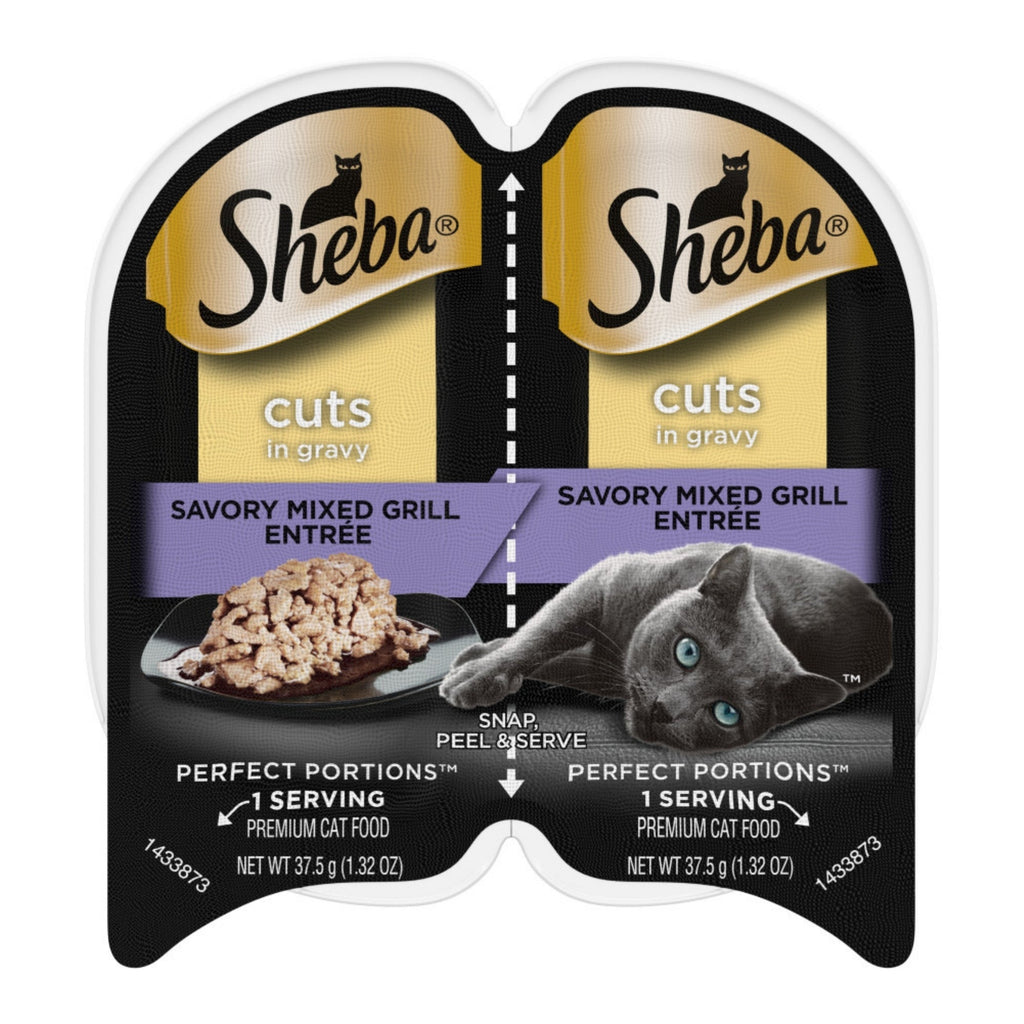 Sheba Perfect Portions Cuts in Gravy Wet Cat Food Savory Mixed Grill 24ea/2.6 oz