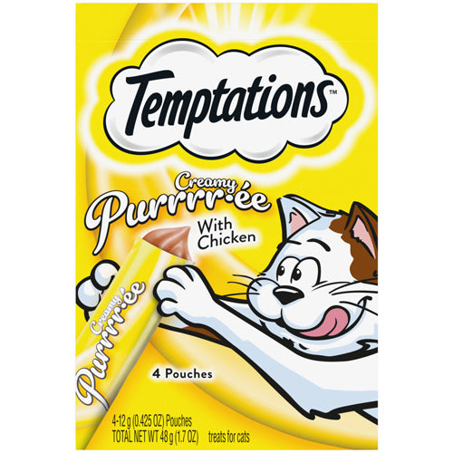 Temptations Creamy Purrrr-ee Cat Treats Chicken 17oz (Case of 11) for your Pet Cat with Pet Store X!