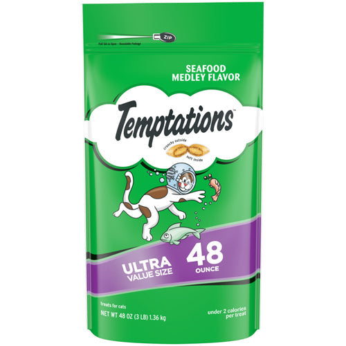 Temptations Classics Crunchy & Soft Adult Cat Treats Seafood Medley 1ea/48 oz for your Pet Cat with Pet Store X!