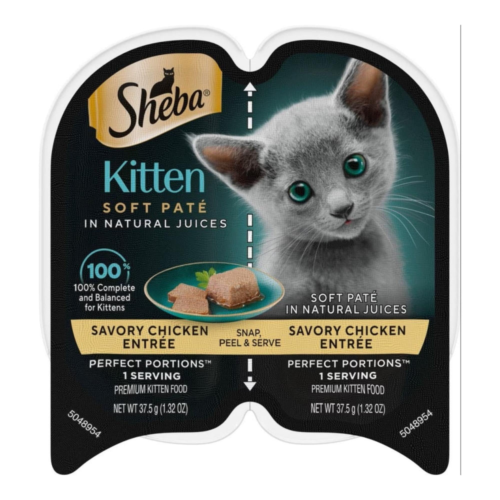 Sheba Perfect Portions Soft Pate Wet Kitten Food Savory Chicken, 24ea/265oz for your Pet Cat with Pet Store X!