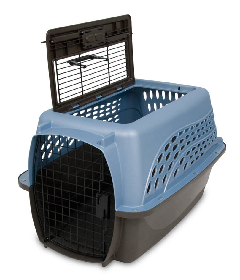 Petmate 2 Door Top Load Dog Kennel Pearl Ash Blue, Black 1ea/24 in for your Pet Dog with Pet Store X.