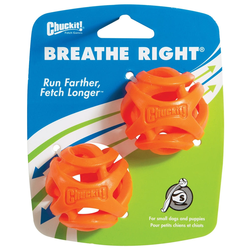 Chuckit! Breathe Right Dog Toy Fetch Ball Orange 1ea/2 pk, SM for your Pet Dog with Pet Store X.