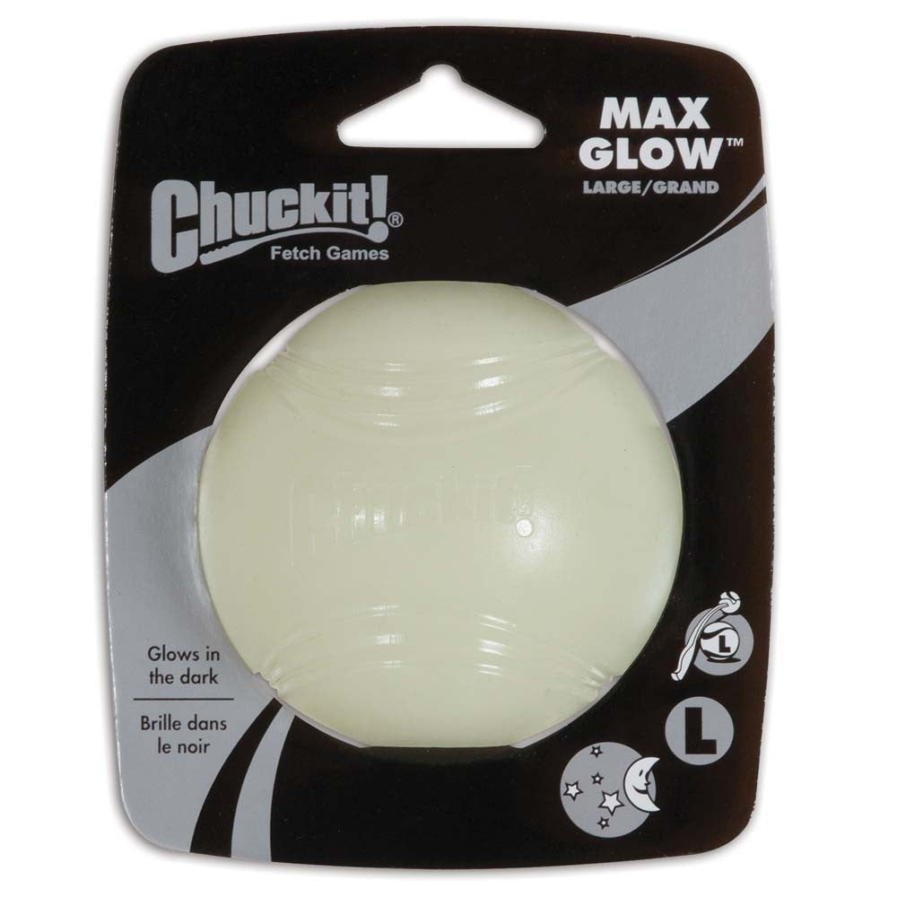 Chuckit! Max Glow Ball Dog Toy White 1ea/LG for your Pet Dog with Pet Store X.