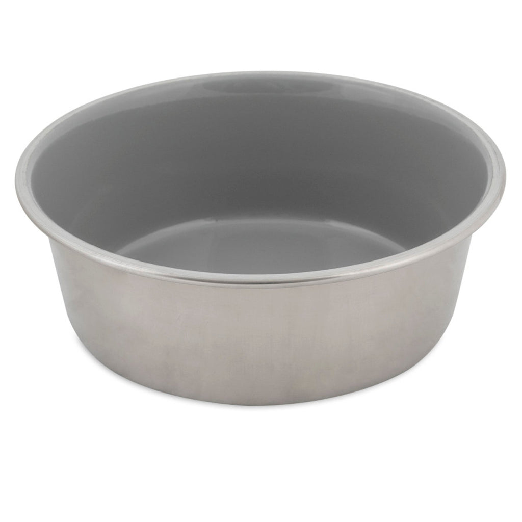 Petmate Painted Stainless Steel Bowl Sleet Gray 1ea/4 Cup for your Pet Dog with Pet Store X.