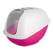 Petmate Basic Hooded Cat Litter Box Hot Pink Base/Pearl White Hood 1ea/LG