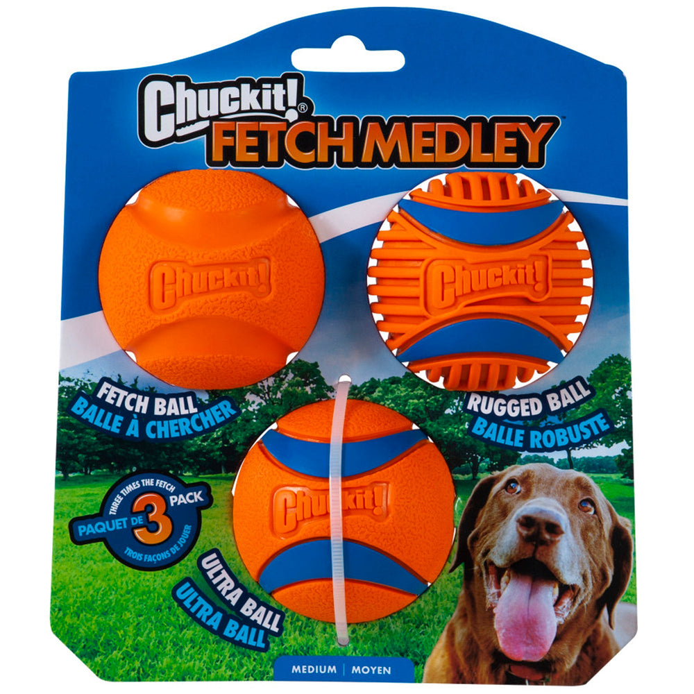 Chuckit! Fetch Medley Balls Gen 3 Dog Toy 1ea/MD for your Pet Dog with Pet Store X.