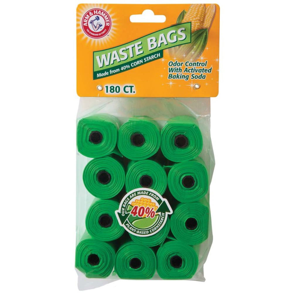 Arm & Hammer Disposable Corn Starch Waste Bags Refills Green 1ea/180 ct for your Pet Dog with Pet Store X.