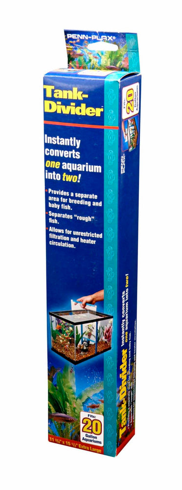 Penn-Plax Tank Divider Clear/Blue 1ea/20 gal, 11.37 X 15.5 in, XL