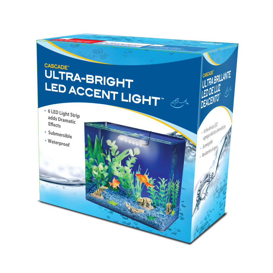 Penn-Plax Cascade Ultra Bright Aquarium LED Accent Light White 1ea/One Size for your Pet Fish.