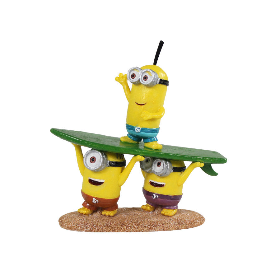 Penn-Plax Surfing Minions Aquarium Ornament Kevin, Stuart & Bob 1ea/SM for your Pet Fish.