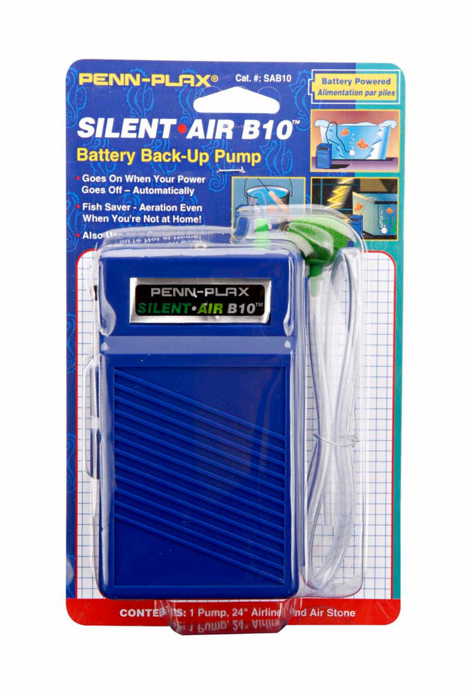 Penn-Plax Silent Air B10 Battery Aquarium Air Pump Blue 1ea for your Pet Fish.