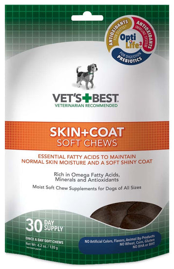 Vet's Best Skin & Coat Soft Chews 1ea/42 oz, 30 ct for your Pet Dog with Pet Store X.