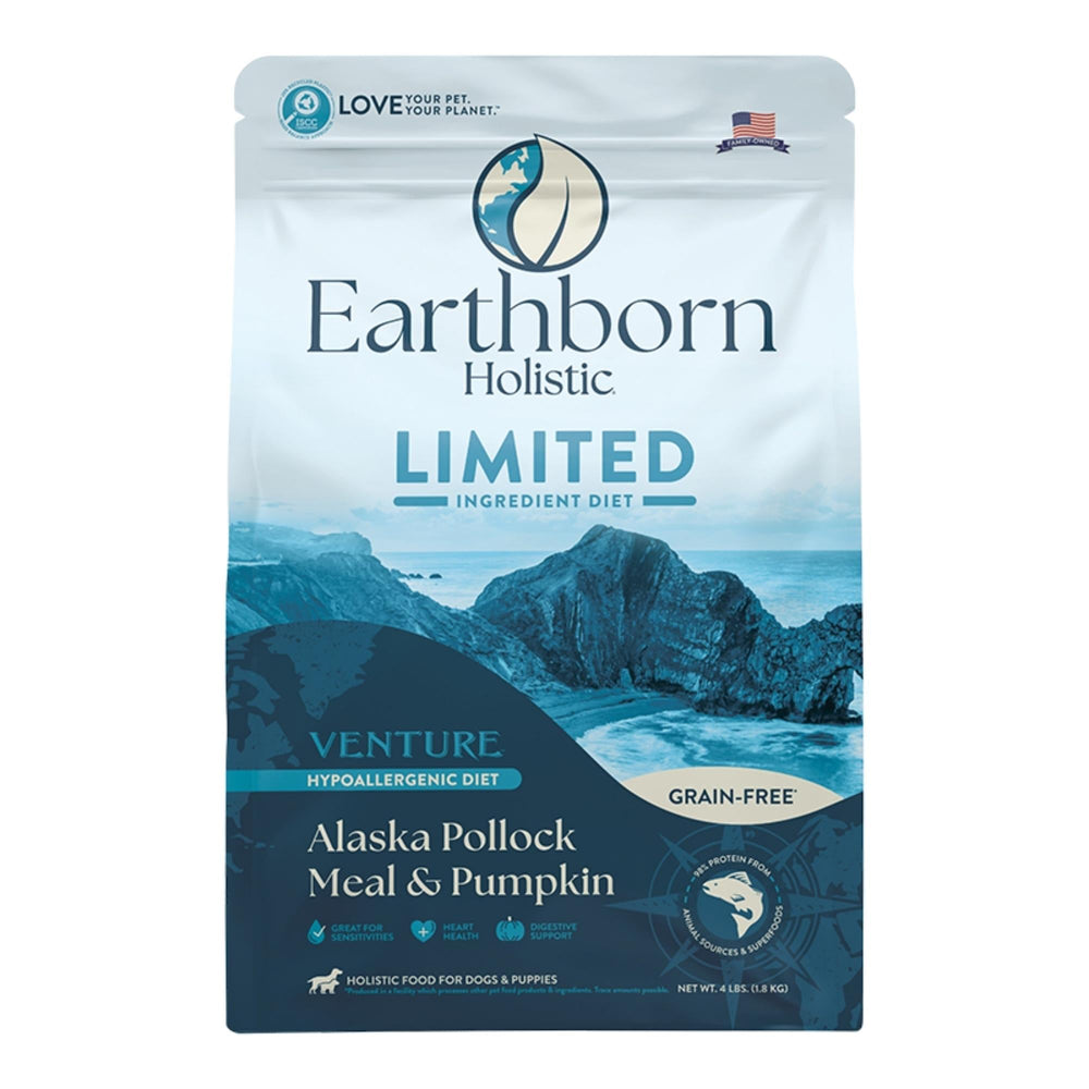 Earthborn Dog Venture Grain Free Polluck Pumpkin 4Lb for your Pet Dog with Pet Store X!