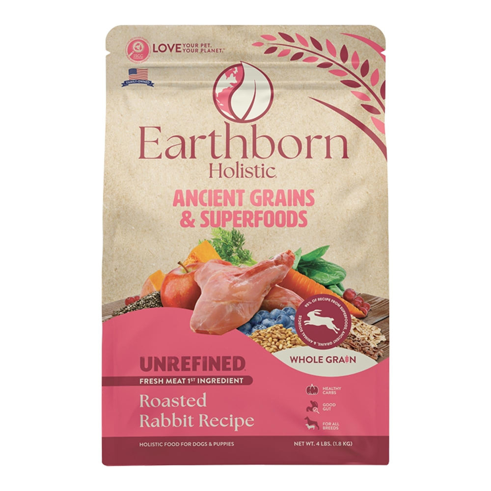 Earthborn Dog Unrefined Ancient Grains Rabbit 4Lb for your Pet Dog with Pet Store X!