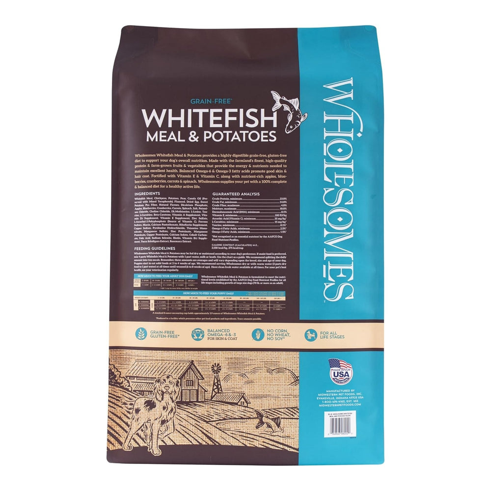 Wholesomes Grain Free Dog Food Whitefish/Chickpea 35 Lb