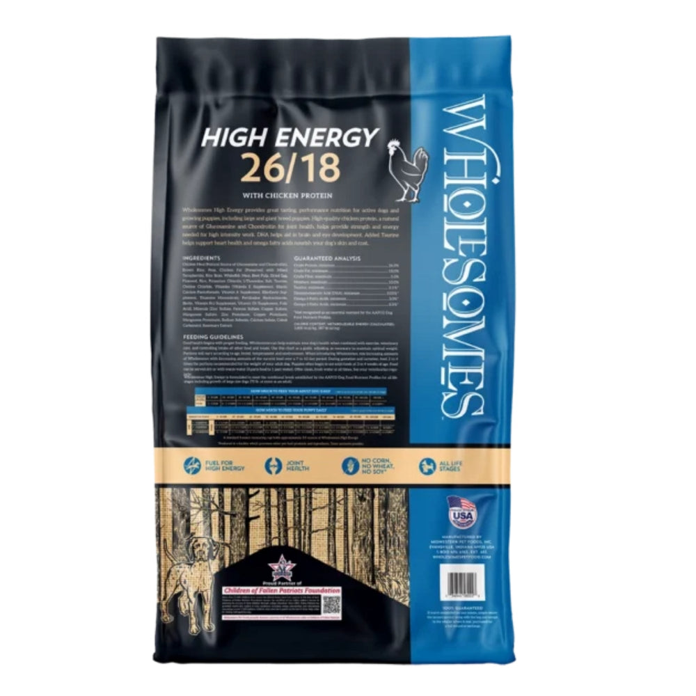 Wholesomes High Energy Dog Food Chicken 40 Lb